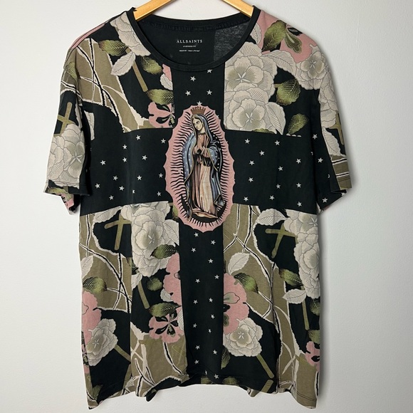 All Saints Shirts All Saints All Over Print Graphic T Shirt Oversized Poshmark